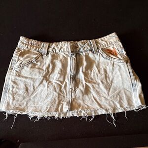 Casual Light Blue Denim Mini Skirt